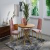 WFL GROUP Round Extendable Dining Table with Golden X-Frame Legs, 100–180 cm, Loft Industrial Design, for 4–6 People, Brown view 1