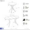 WFL GROUP Round Extendable Dining Table with Golden X-Frame Legs, 100–180 cm, Loft Industrial Design, for 4–6 People, Brown view 3