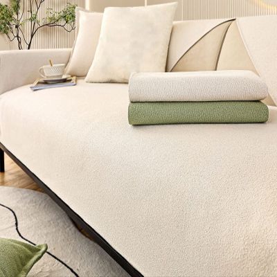 DHGTEP Velvet Sofa Cover for L-Shaped Corner Sofas, 1/2/3/4-Seater, Non-Slip, Color 01, Size 90 x 70 cm