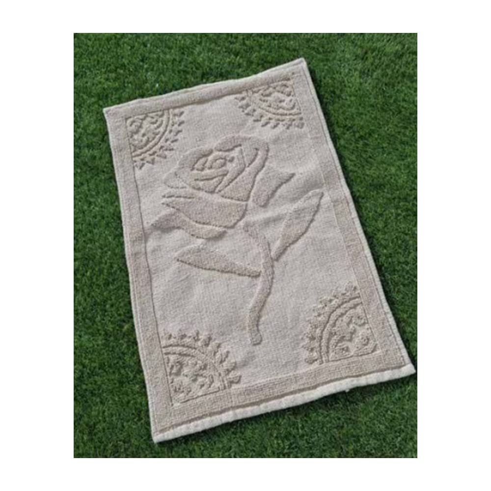 L'ATELIER 17 Rectangular Bedroom Rug in Pure Cotton with Rose, "Maddy" Shabby Chic, 6 Variants, 70 x 140 cm/Celeste