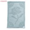 L'ATELIER 17 Rectangular Bedroom Rug in Pure Cotton with Rose, "Maddy" Shabby Chic, 6 Variants, 70 x 140 cm/Celeste view 4