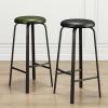 KAMPCO PU Leather Bar Stools, Set of 2, Backless Counter Stools with Metal Frame view 3