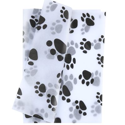 30-Piece Dog Paw Print Tissue Paper, 50 x 35 cm, White