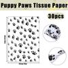 30-Piece Dog Paw Print Tissue Paper, 50 x 35 cm, White view 2