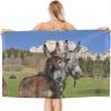 SIHATE Microfiber Beach Towel, Donkey 3D Print, 80 x 160 cm view 1