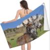 SIHATE Microfiber Beach Towel, Donkey 3D Print, 80 x 160 cm view 3