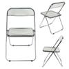 TUITUI Set of 2 Folding Transparent Dining Chairs view 3