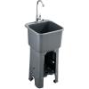 Outdoor Kitchen Sink with Single Bowl and Faucet, Freestanding Portable Sink with Stand and Hose Connection (Gray, Size 40) view 1