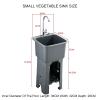 Outdoor Kitchen Sink with Single Bowl and Faucet, Freestanding Portable Sink with Stand and Hose Connection (Gray, Size 40) view 2