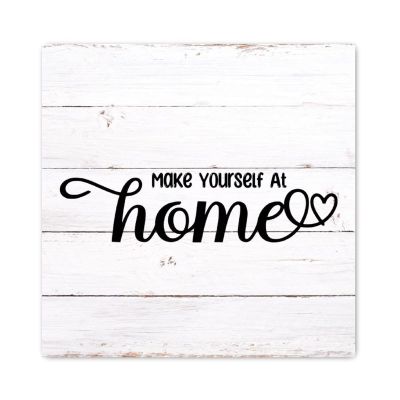 Evans1nism Wooden Sign with “Make Yourself At Home” Religious Family Prayer, Farmhouse-Style Wall Decor