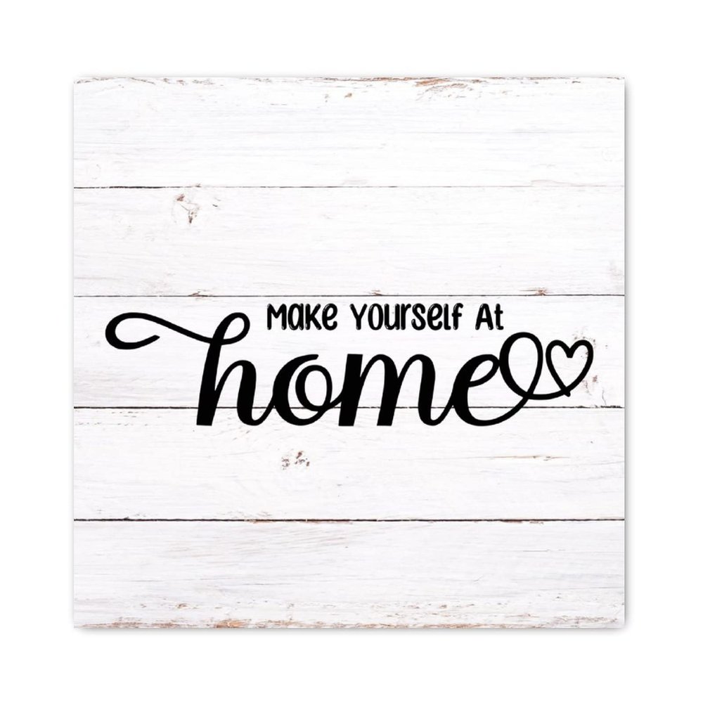 Evans1nism Wooden Sign with “Make Yourself At Home” Religious Family Prayer, Farmhouse-Style Wall Decor