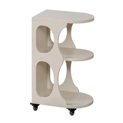XPLKQXE 3-Tier Rolling Utility Cart, White, 50 x 36 x 63 cm
