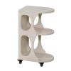 XPLKQXE 3-Tier Rolling Utility Cart, White, 50 x 36 x 63 cm view 1