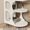 XPLKQXE 3-Tier Rolling Utility Cart, White, 50 x 36 x 63 cm view 4