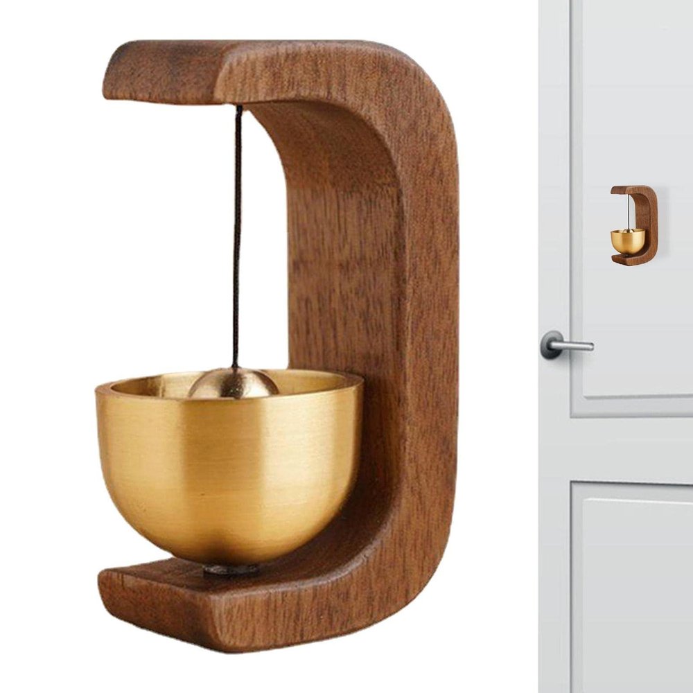 FASSME Magnetic Wooden Doorbell with Copper Bell