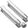 Kitchen Cabinet Handles, 2 Matte Silver Aluminum Drawer Pulls, 64 mm Hole Spacing view 1