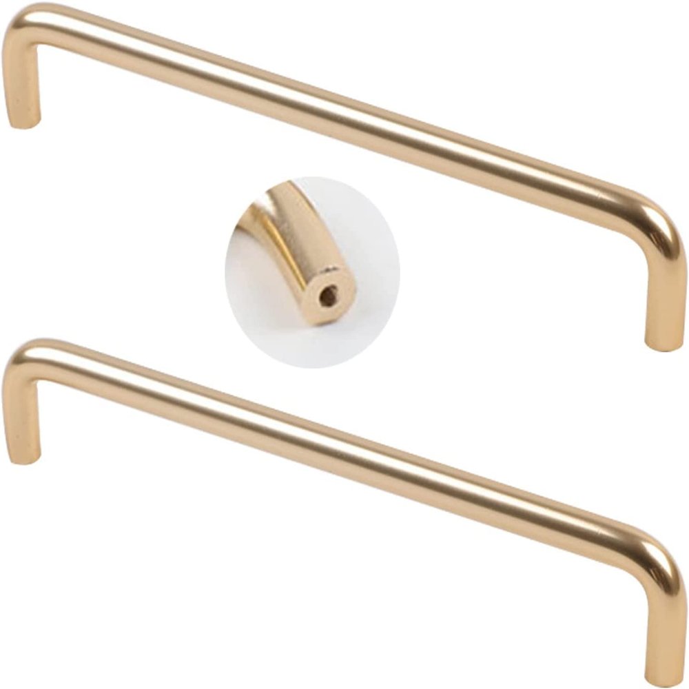 Kitchen Cabinet Handles, Gold Bow Pulls, Aluminum Alloy, 2-Pack