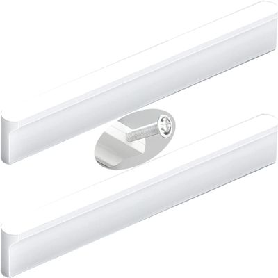 2 White Round T-Shaped Aluminum Alloy Cabinet Handles, 192 mm Hole Spacing