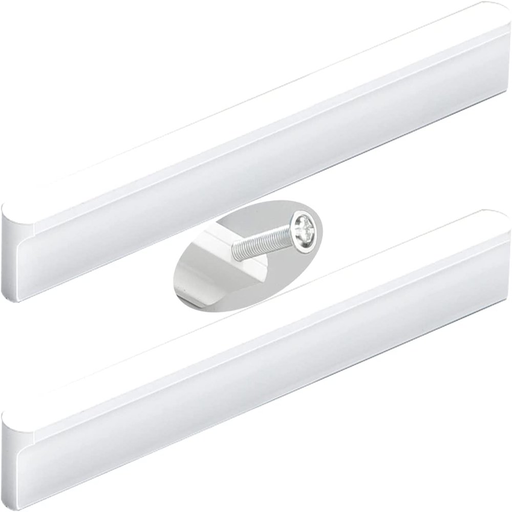 2 White Round T-Shaped Aluminum Alloy Cabinet Handles, 192 mm Hole Spacing