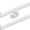 2 White Round T-Shaped Aluminum Alloy Cabinet Handles, 192 mm Hole Spacing view 1