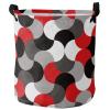 Geometric Red and Black Laundry Hamper, 34 x 42 cm, with Handles view 1