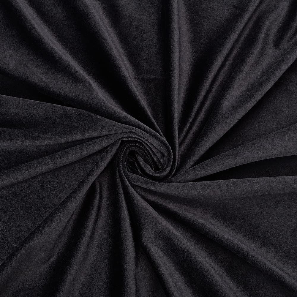 BENECREAT Black Velvet Upholstery Fabric, 57 x 39 in / 145 x 100 cm, for Chair Covers, Cushions, Curtains, Clothing and Crafts