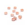 Vintageparts 5 mm Rose Gold-Tone Brass Spacer Beads with Rhinestones, 10 Pieces view 3