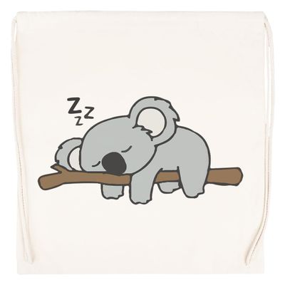 Vendax Cute Sleeping Koala Beige Drawstring Gym Bag