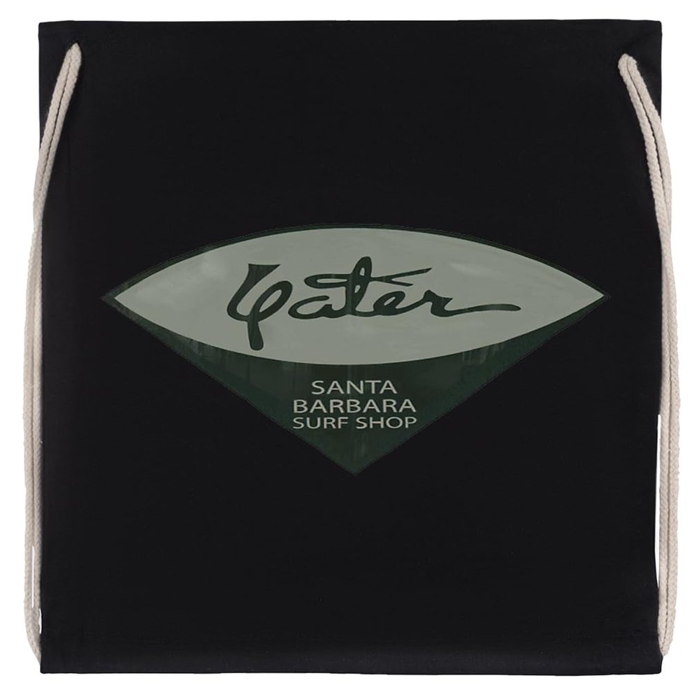 Vintage Yater Surf Shop - Santa Barbara Black Drawstring Gym Bag