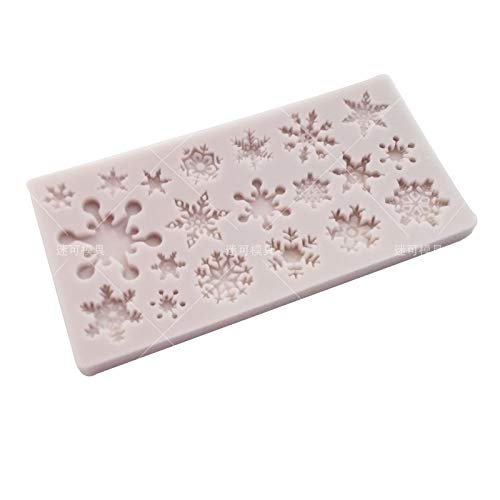 2-Piece Christmas Snowflake Silicone Fondant Mold, Light Gray