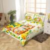 Cute Cat Lemon Summer Duvet Cover Set for Kids view 3