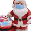 Delux Christmas Santa Statue with Face Mask, Standing Tabletop Decoration view 4