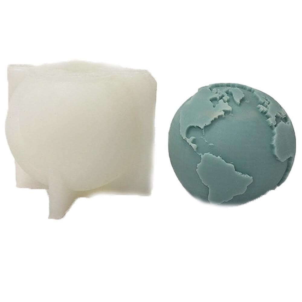 Hrippy Earth Moon Silicone Candle Mold, 1-Piece 3D Creative Space Mold for DIY Crafts