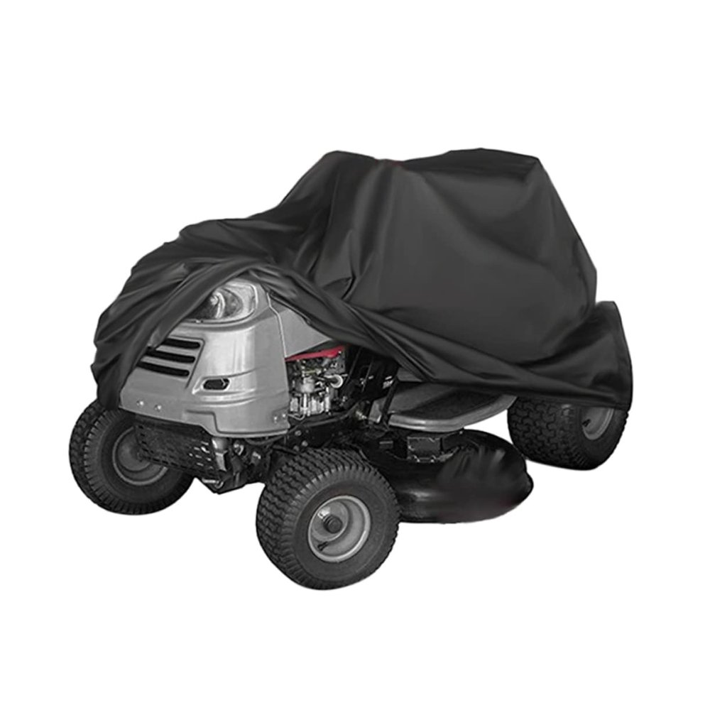 Black Polyester Lawn Mower Cover with Lock Hole and Buckle
