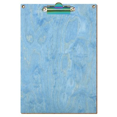 Btic Light Blue Wooden Clipboard, Standard Shape, A3–A6, with 2 Hanging Loops