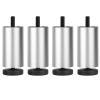 4 Aluminum Furniture Legs, 8 cm, Silver, M6 Thread, Height-Adjustable view 1