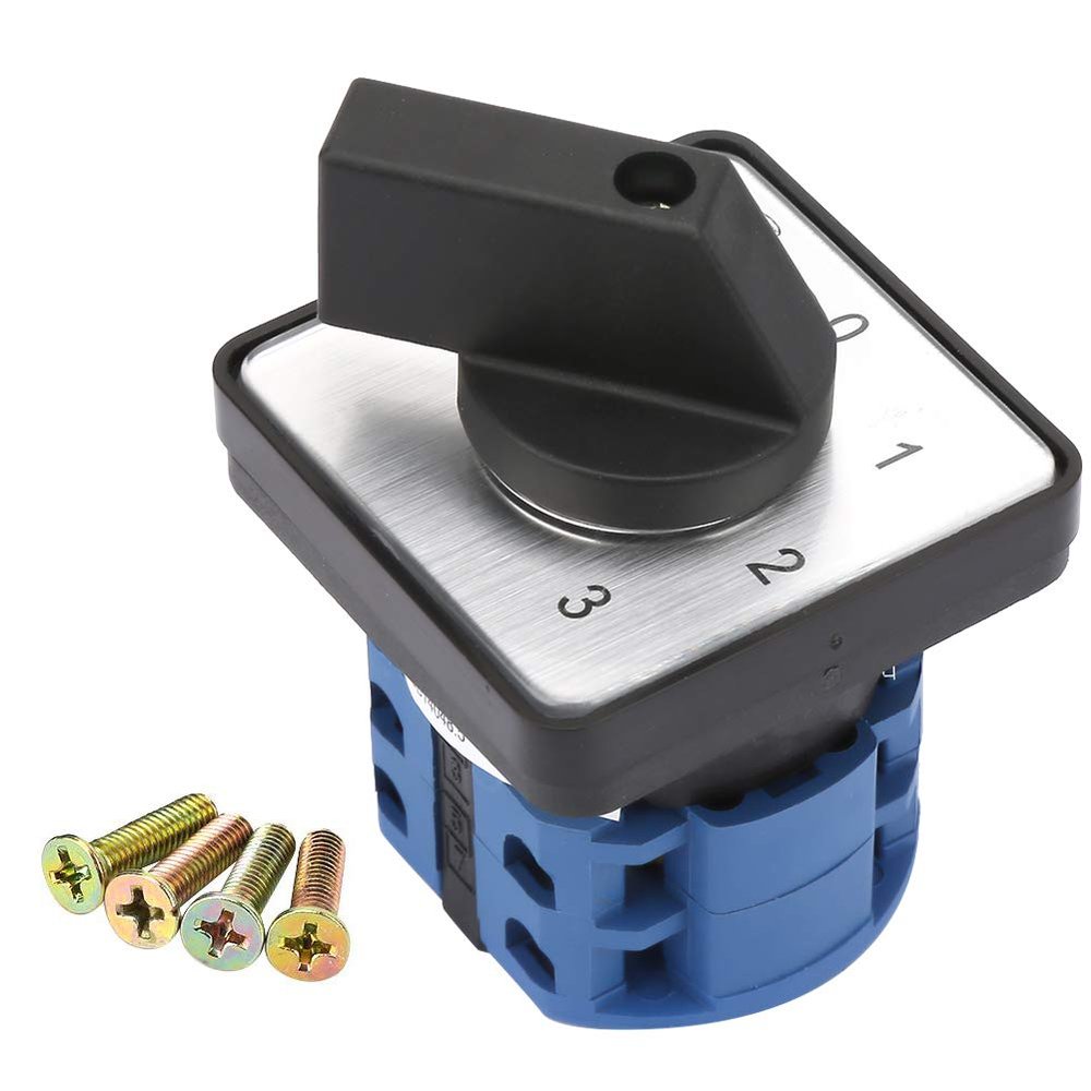 4-Position Rotary Switch, 660 V 20 A, 4-Pole/2-Pole Universal Cam Switch for Motor Starting and Reversing