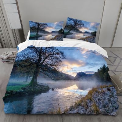 MLUNKQAIL Bedding Set 155 x 220 cm, Ocean Tree Duvet Cover, Soft Breathable Microfiber, 2 Pillowcases 80 x 80 cm, Zipper, All-Season