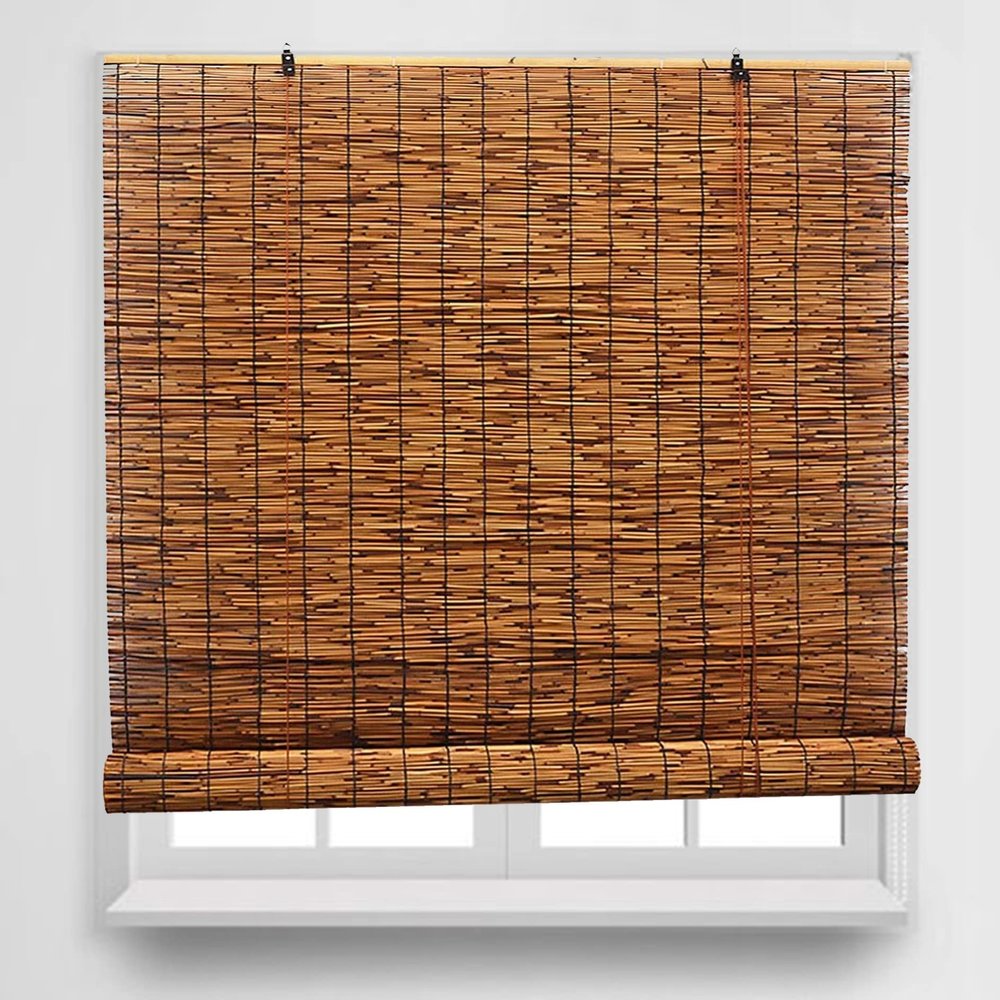 Weather-Resistant Outdoor Bamboo Blind, Handwoven Reed Shade