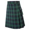 Men's Traditional Scottish Plaid Tartan Utility Kilt with Straps and Large Cargo Pockets view 2