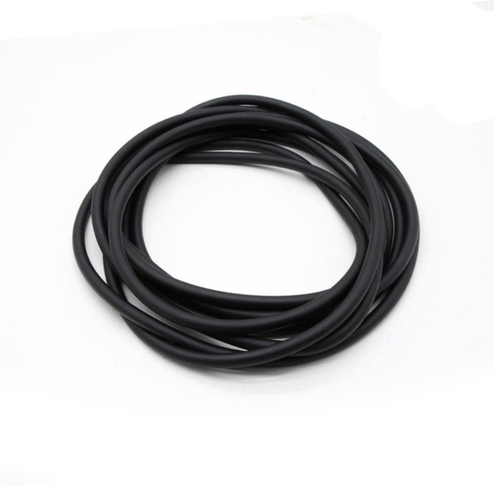 Natural Latex Rubber Tubing, 1.6, 2, 3, 4, 5, 6, 7, 9, 10, 12, 14, 17 mm, Heavy-Duty, Elastic, Soft, Black, 3 Meters, 2 mm ID x 4 mm OD