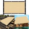 Rectangular Breathable Shade Sail 4.5 x 6 m, UV and Wind Protection, with Grommets and Free Rope, Yellow view 1