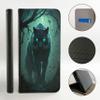 Huawei P20 Faux Leather Flip Case, Design 3534 Black Panther in the Forest with Blue Eyes view 2