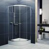 BADLAND Vitoria Semi-Round Shower Cabin Set 80 x 80 cm, 180 cm, 4 mm Clear Glass with White Alex Shower Tray and 50 mm Waste Set view 2