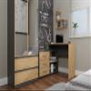 3xE Living L-Shaped Desk with 3 Drawers, 51 x 130 x 76 cm, Anthracite & Artisan Oak, Freestanding view 2
