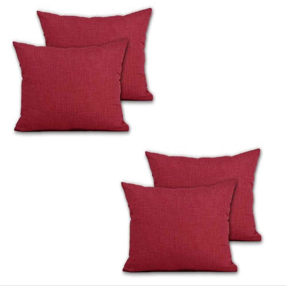Cieffepi Home Collections Multicolor Pillow Covers, Set of 4, 30 x 50 cm, Red