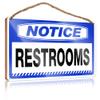 Rustic Bathroom Sign with Left Arrow, 23 x 35 cm view 1