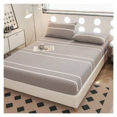 Premium 100% Washed Cotton Fitted Sheet, 45 cm Deep, Gray D, King