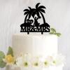 Funlucy Bride and Groom Under Palm Tree Cake Topper, Personalized Mr. and Mrs. Decoration view 1