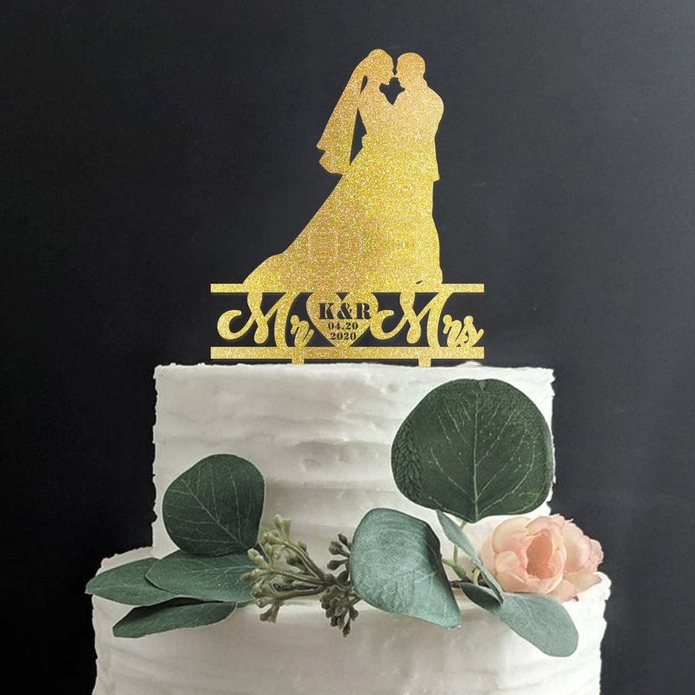 Funlucy Personalized Bride and Groom Wedding Cake Topper
